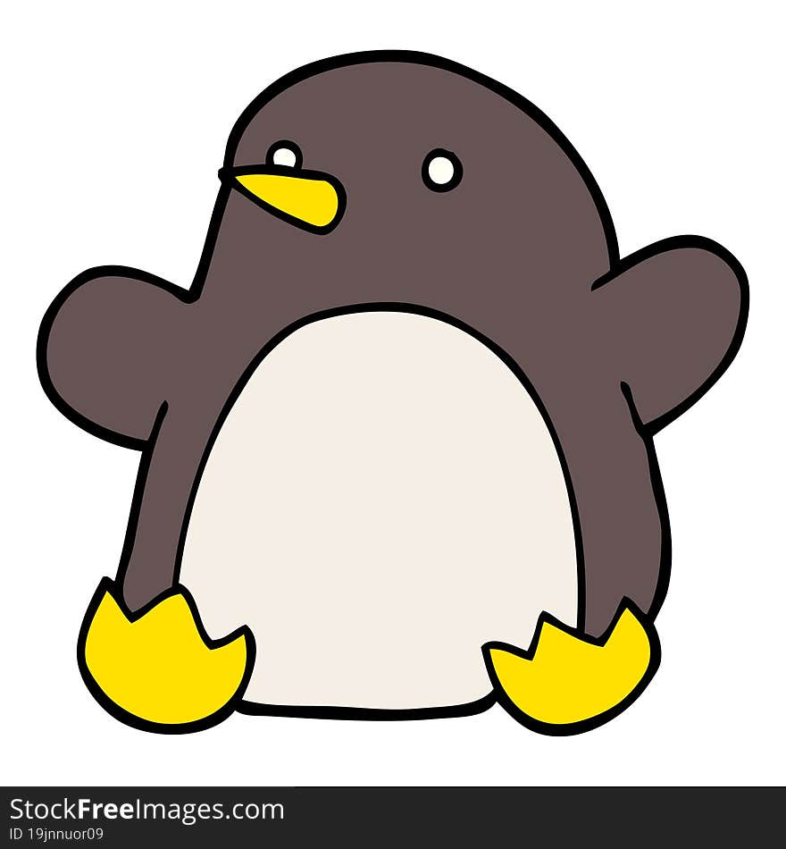 Cartoon Doodle Dancing Penguin