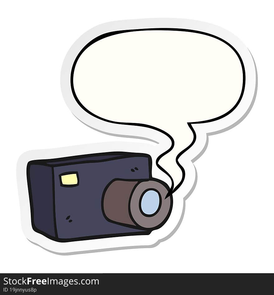 cartoon camera and speech bubble sticker