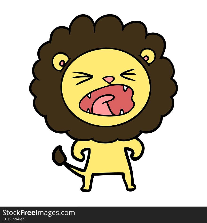 cartoon angry lion. cartoon angry lion