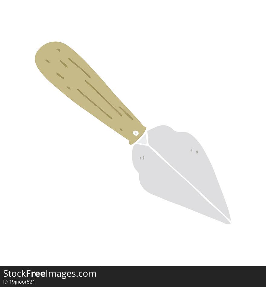 flat color style cartoon garden trowel