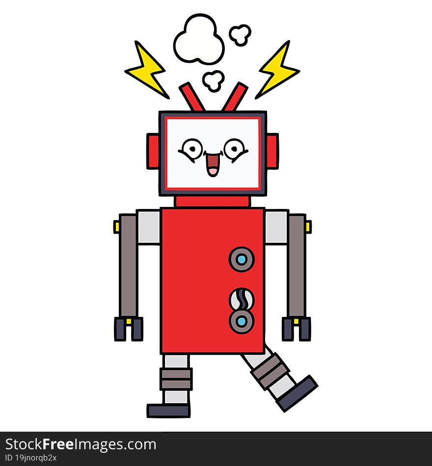 cute cartoon of a robot. cute cartoon of a robot