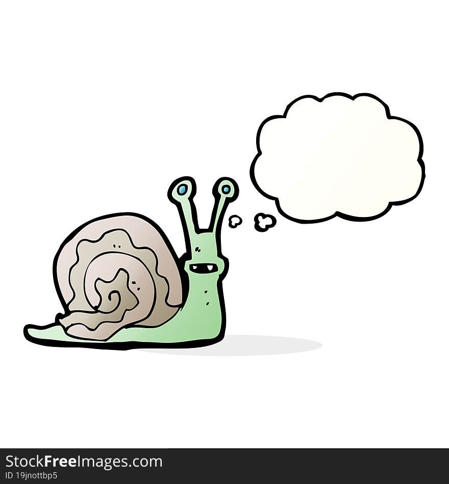 cartoon snail with thought bubble