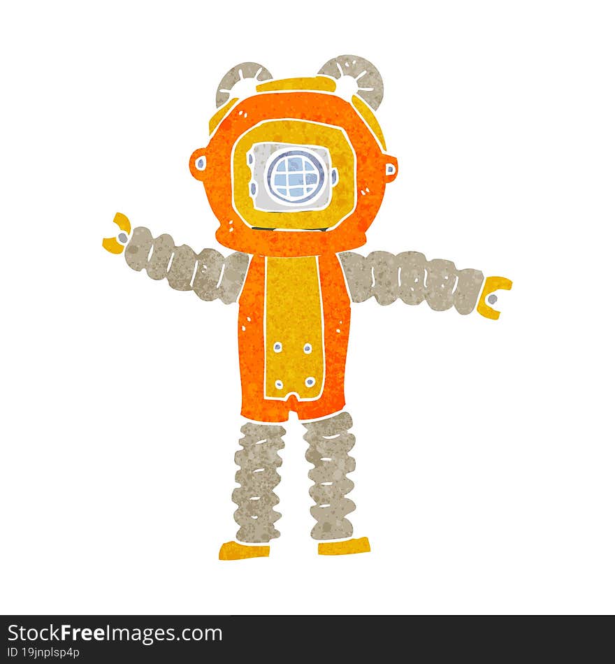 cartoon deep sea diver