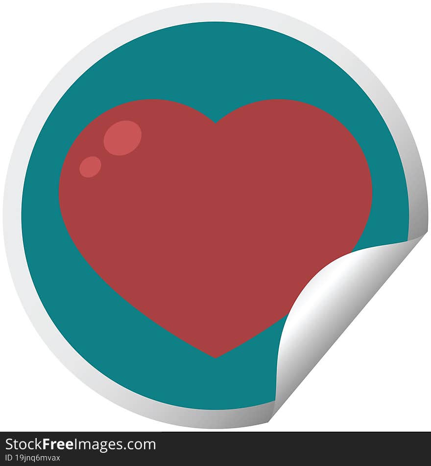 heart symbol graphic circular sticker