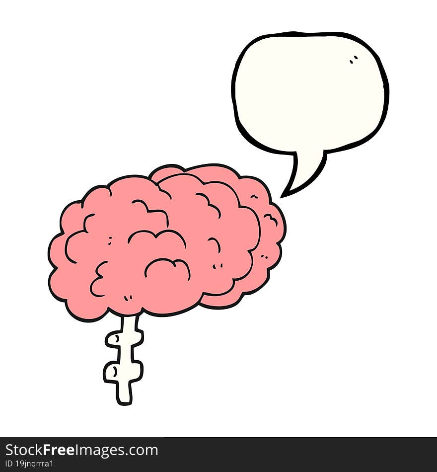 freehand drawn speech bubble cartoon brain