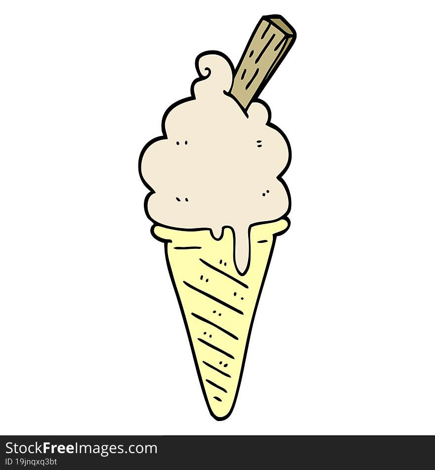 cartoon doodle ice cream