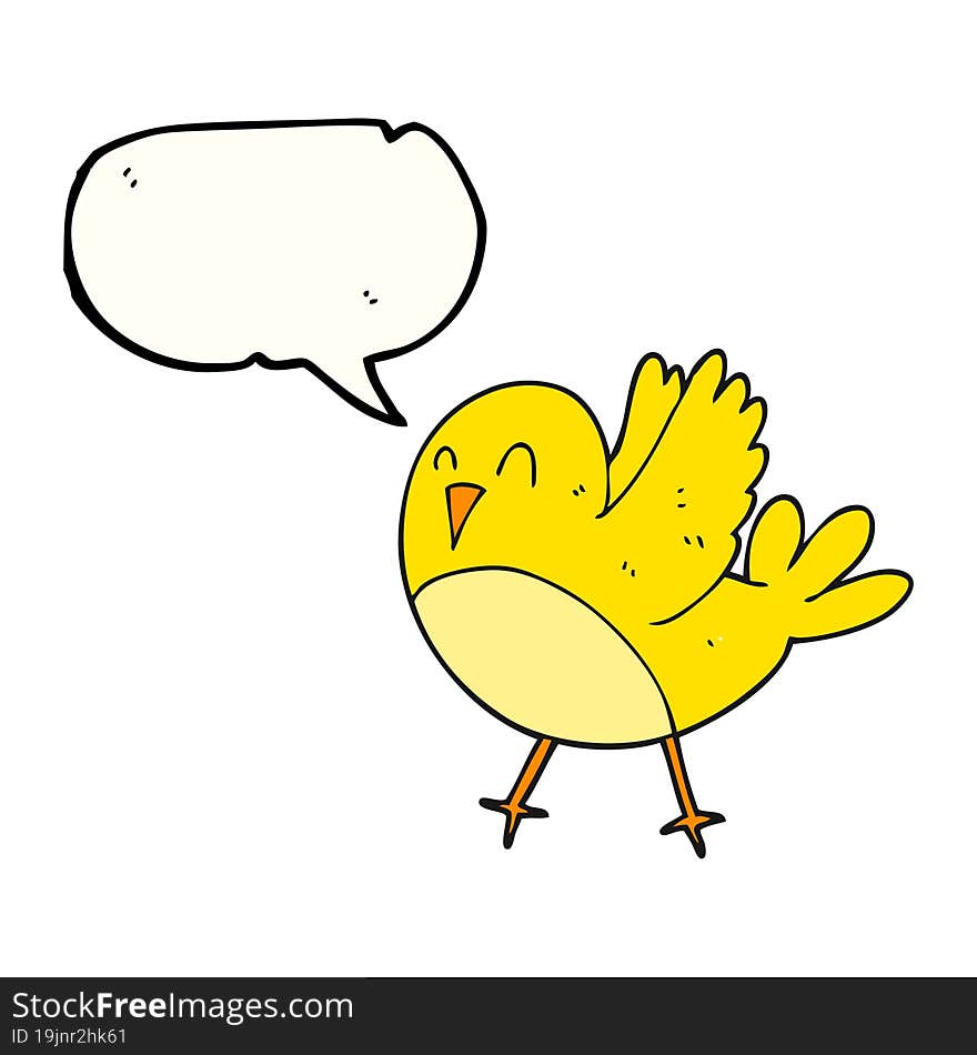 Speech Bubble Cartoon Bird