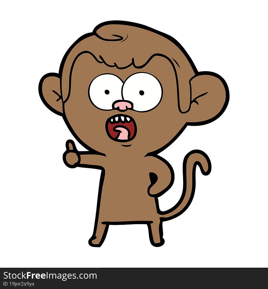 cartoon shocked monkey. cartoon shocked monkey