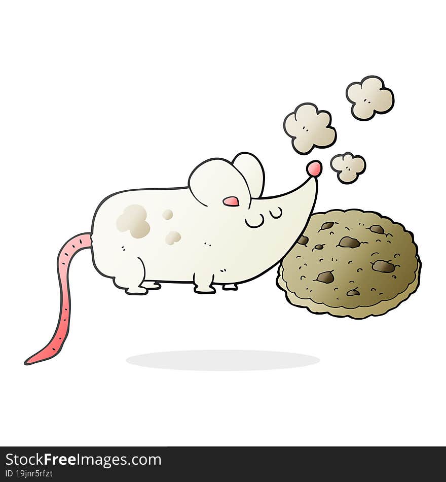 cute freehand drawn cartoon mouse and cookie. cute freehand drawn cartoon mouse and cookie