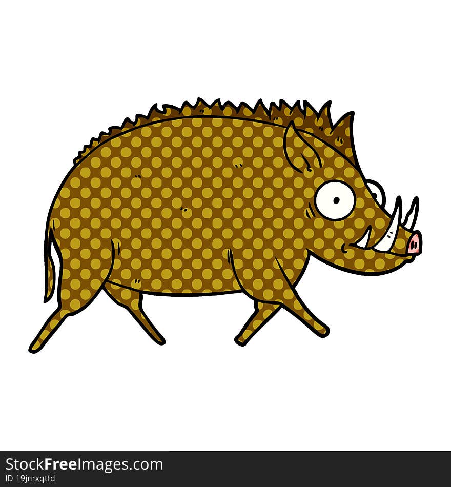 cartoon wild boar. cartoon wild boar