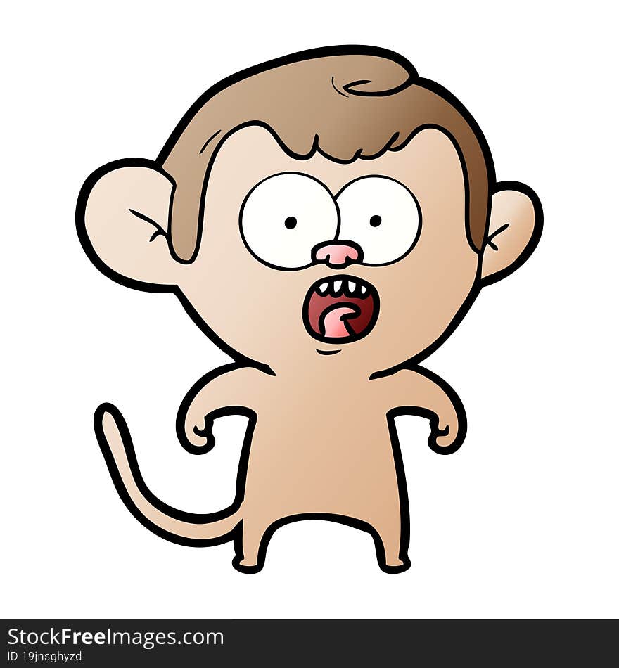 cartoon shocked monkey. cartoon shocked monkey