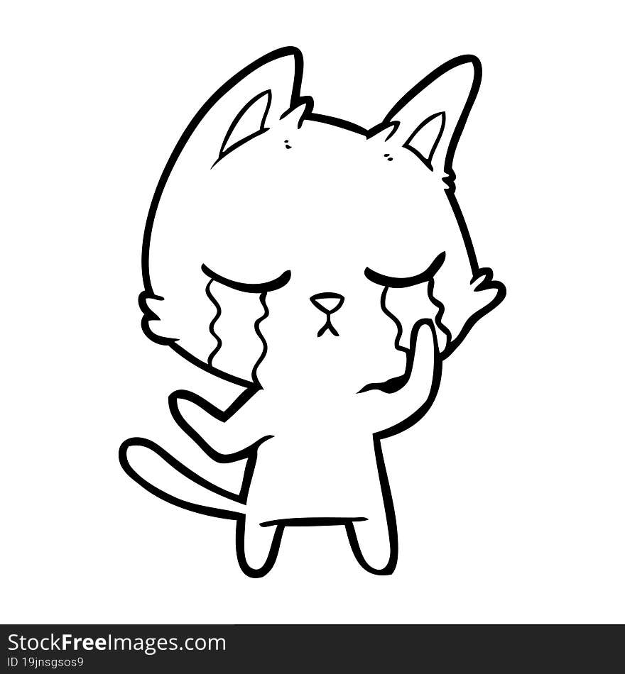 crying cartoon cat. crying cartoon cat