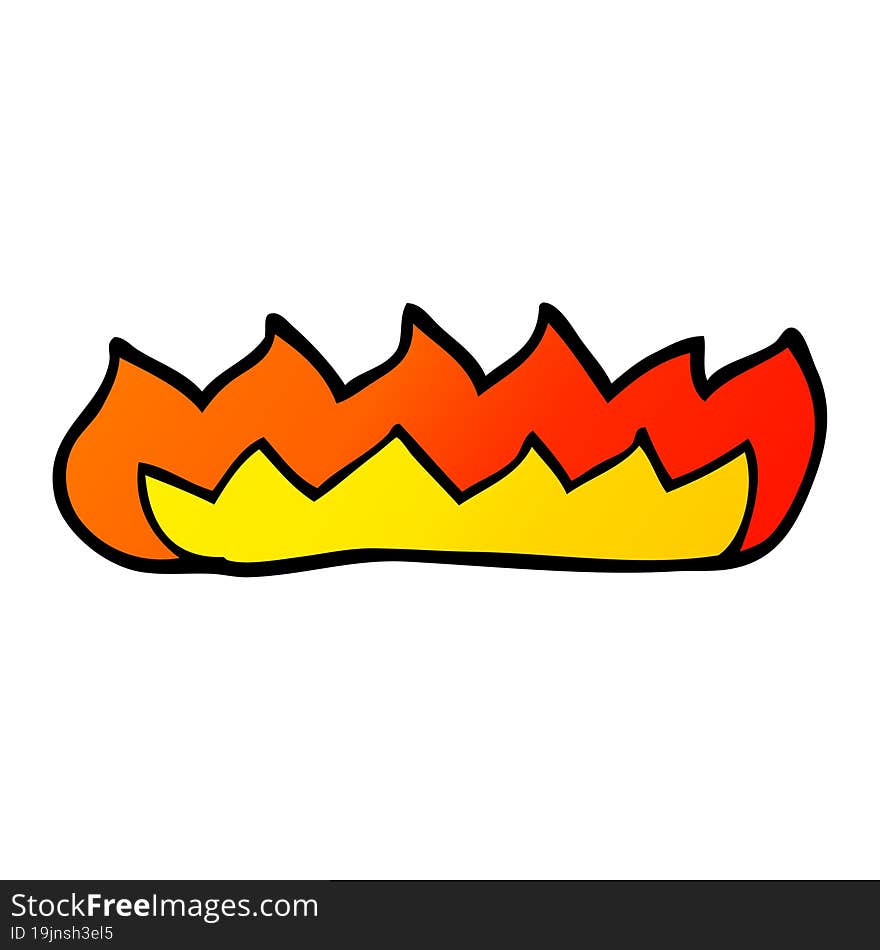 cartoon doodle burning flames