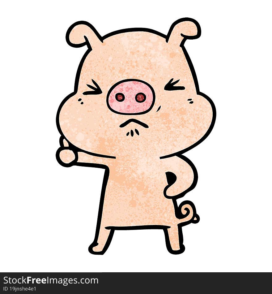 cartoon angry pig. cartoon angry pig