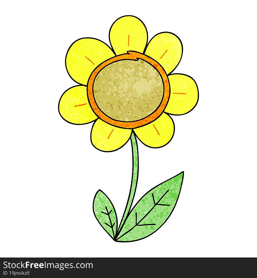 quirky hand drawn cartoon daisy