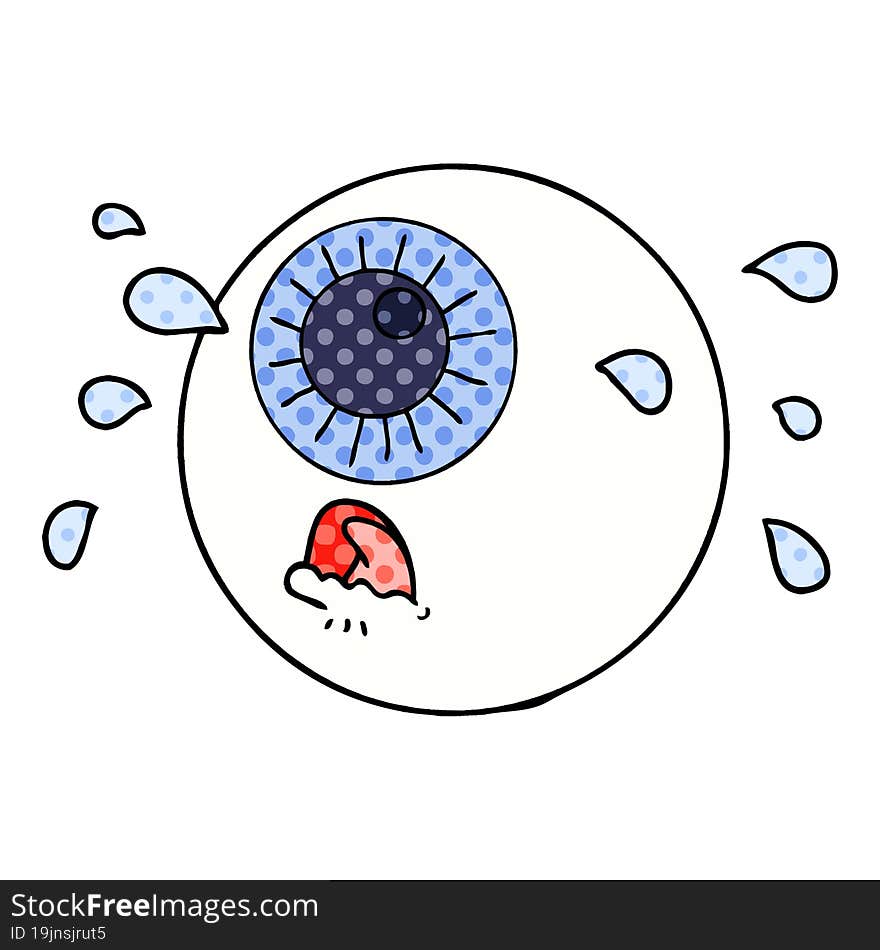 cartoon eyeball crying. cartoon eyeball crying