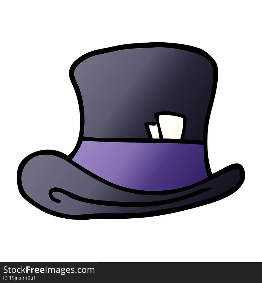 cartoon doodle top hat