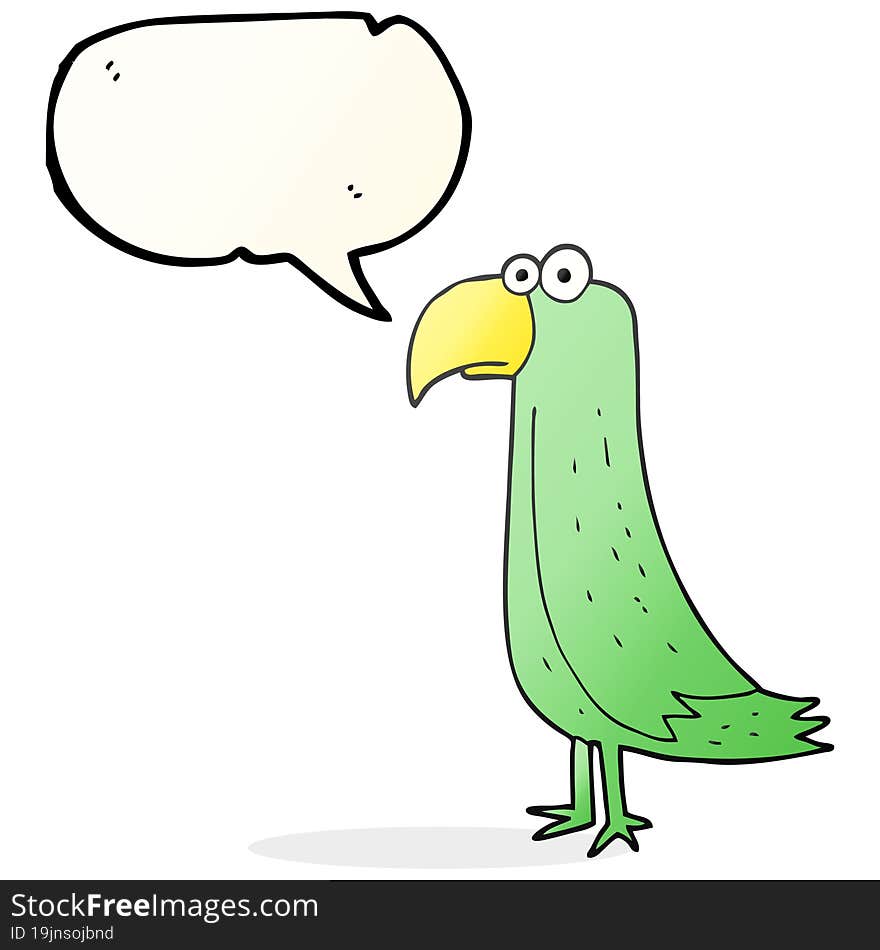 speech bubble cartoon parrot