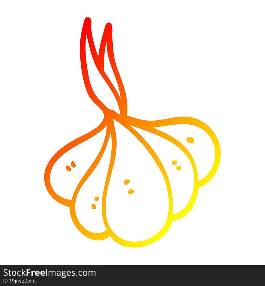 warm gradient line drawing cartoon sprouting garlic