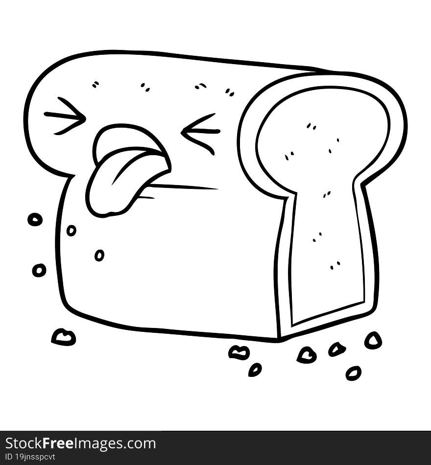 cartoon disgusted loaf of bread. cartoon disgusted loaf of bread