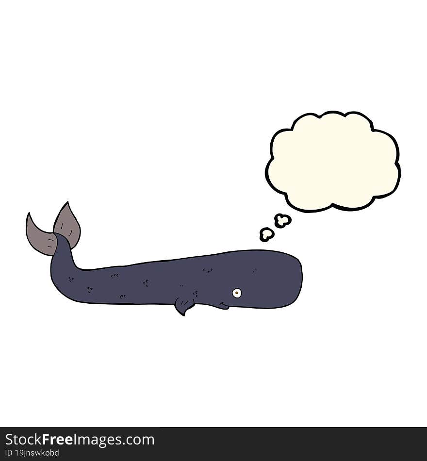 cartoon whale with thought bubble