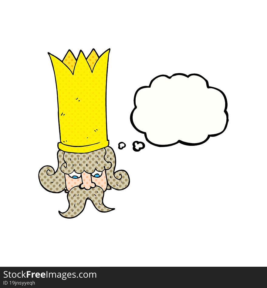 Thought Bubble Cartoon King With Huge Crown