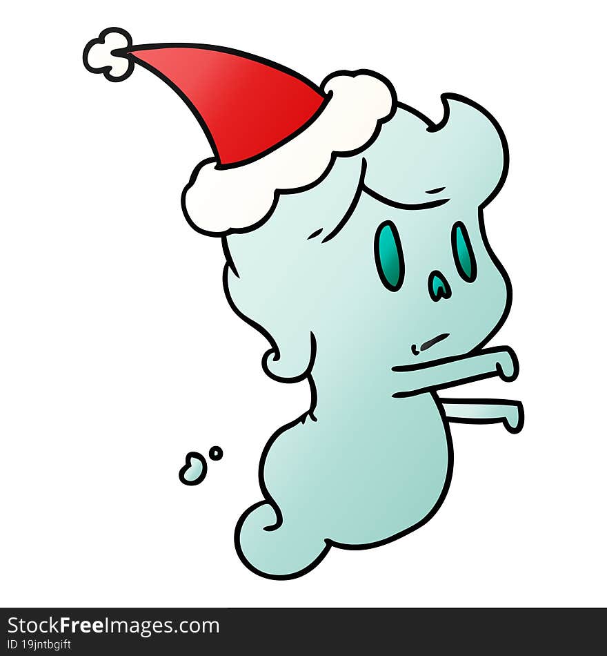 christmas gradient cartoon of kawaii ghost