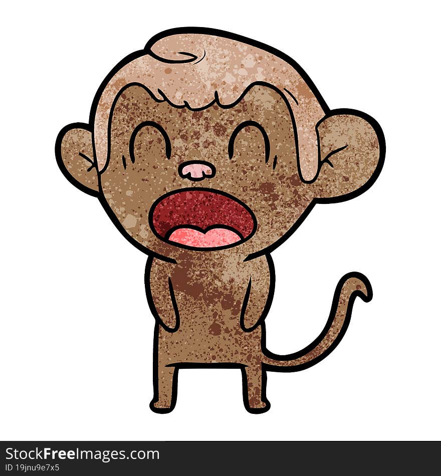 yawning cartoon monkey. yawning cartoon monkey