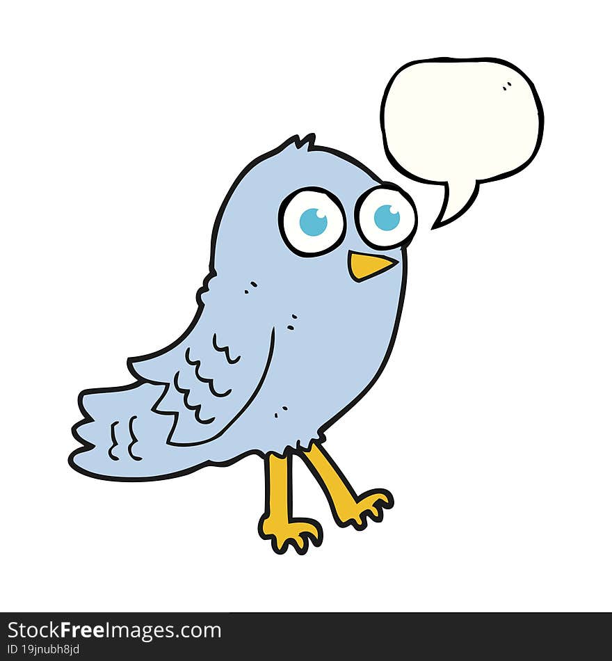 speech bubble cartoon bird