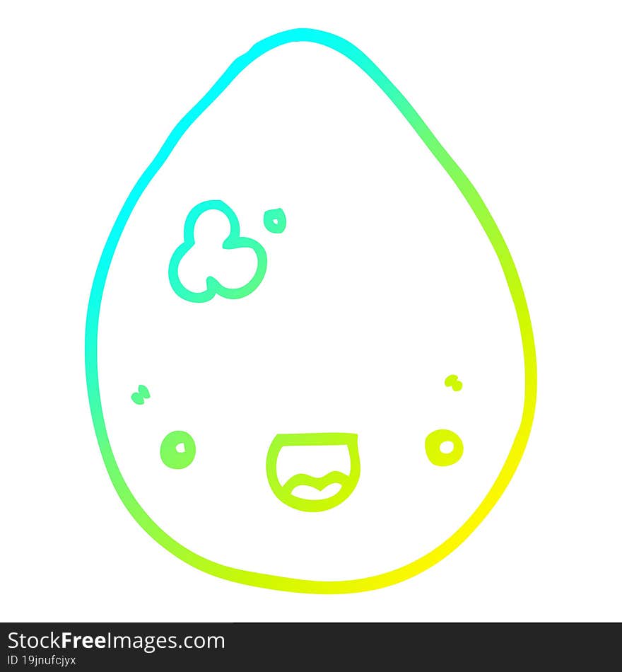 cold gradient line drawing cartoon egg