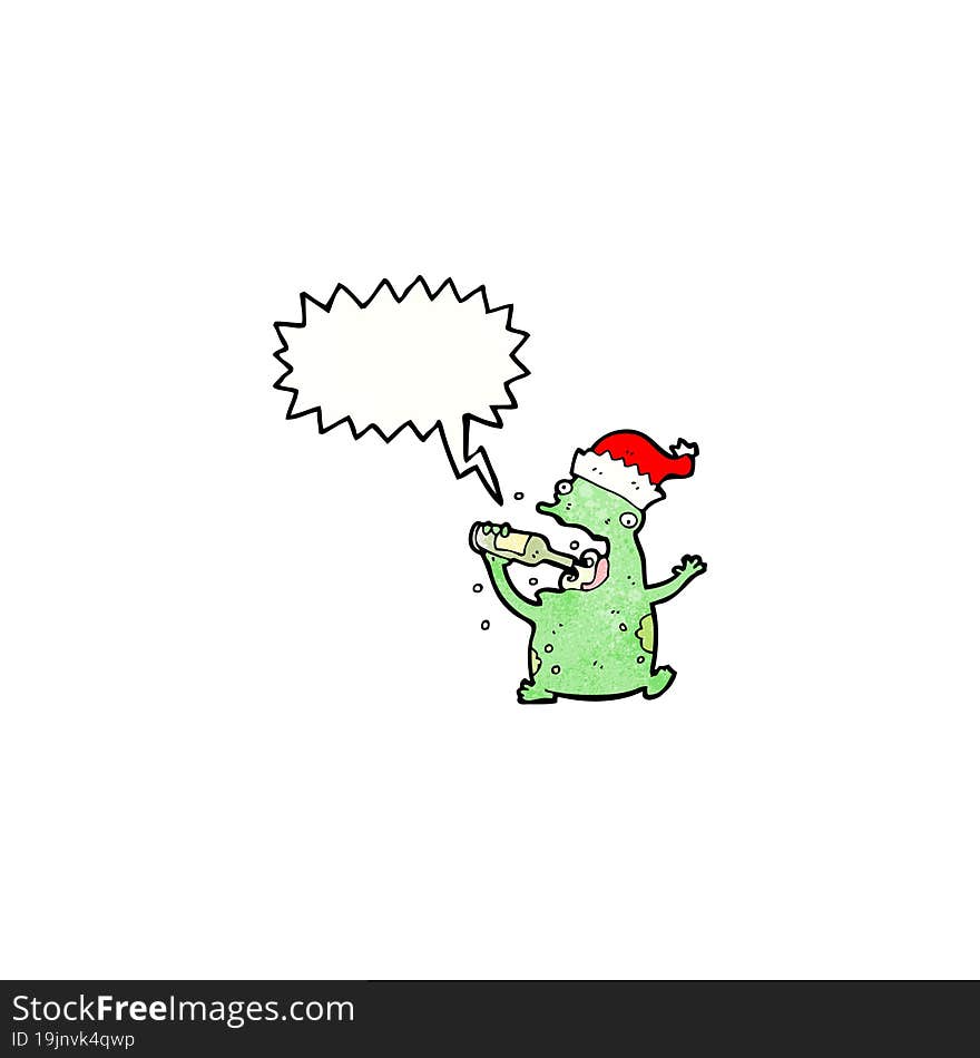 Cartoon Christmas Party Frog