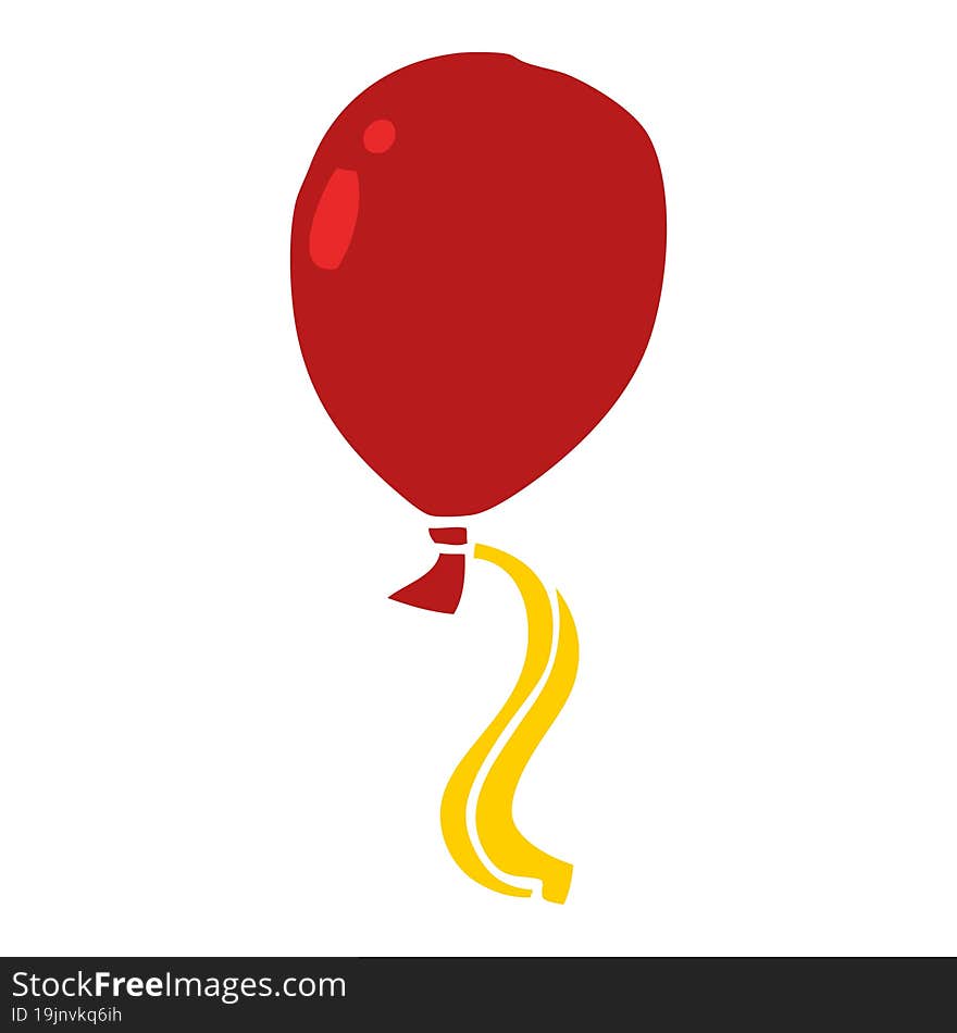 cartoon doodle red balloon