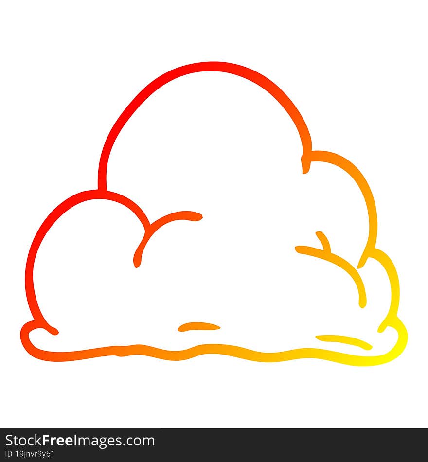 warm gradient line drawing cartoon storm cloud