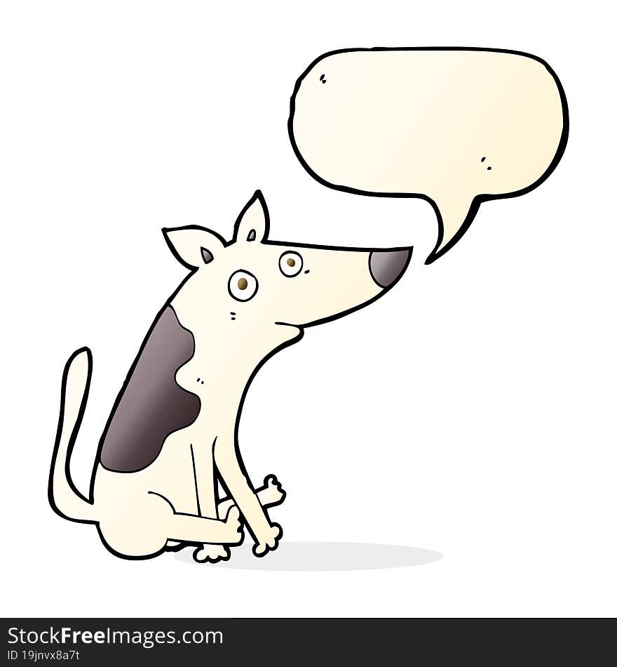 cartoon dog with speech bubble