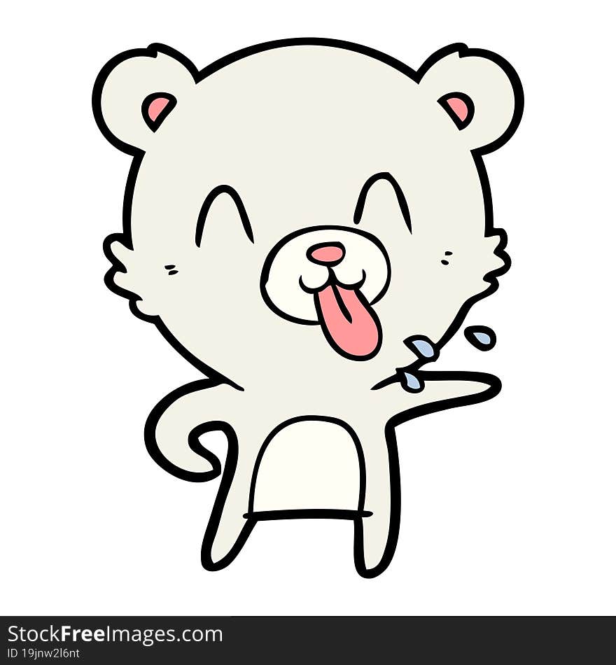 rude cartoon polar bear sticking out tongue. rude cartoon polar bear sticking out tongue