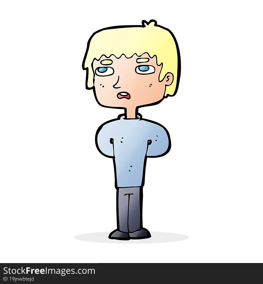 cartoon unhappy man