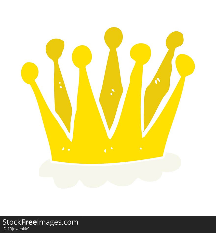 flat color illustration of crown. flat color illustration of crown