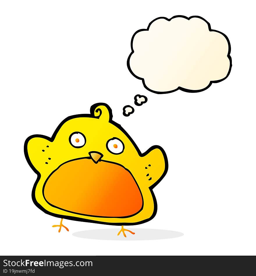 cartoon bird with thought bubble