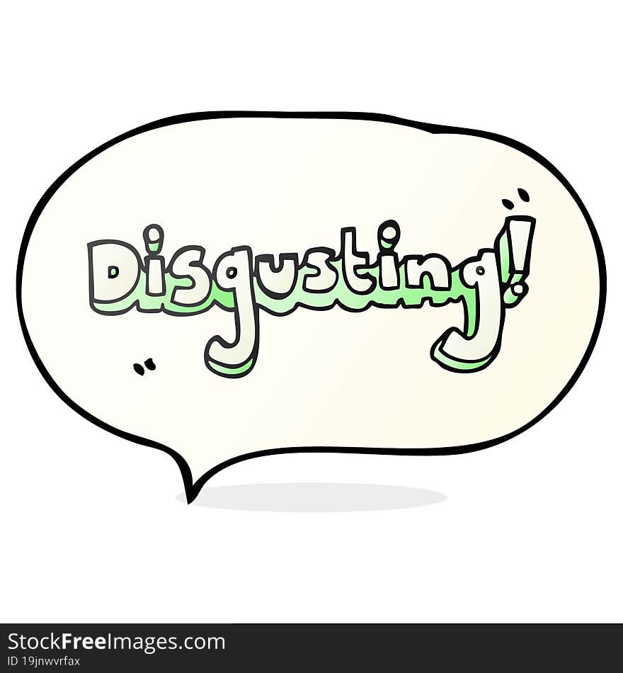 Disgusting Speech Bubble Cartoon