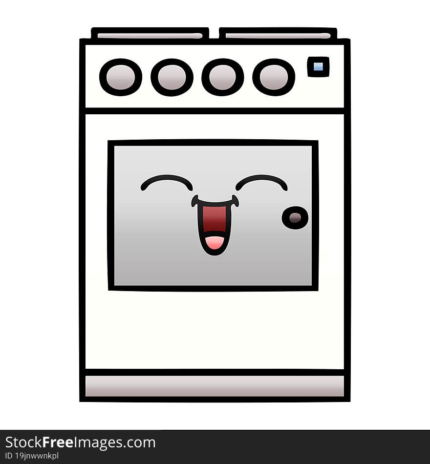 Gradient Shaded Cartoon Kitchen Oven