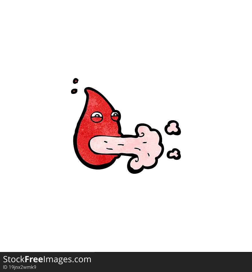 Cartoon Blood Drop Out Of Breath