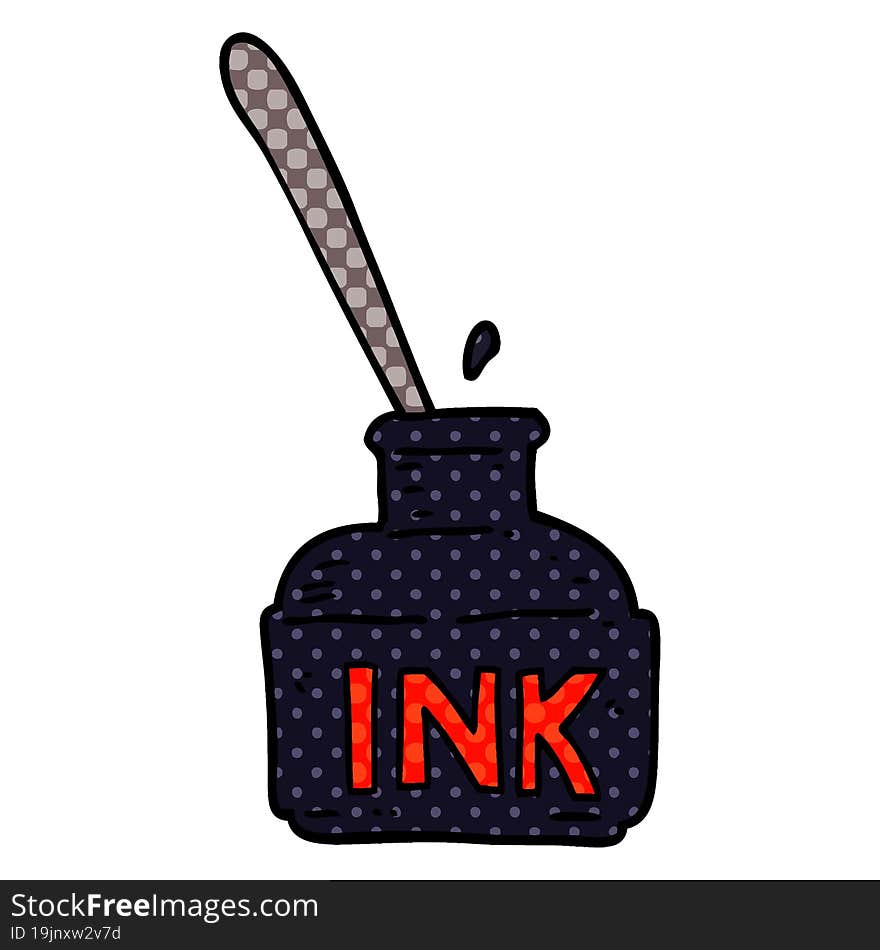 Cartoon Doodle Ink Bottle