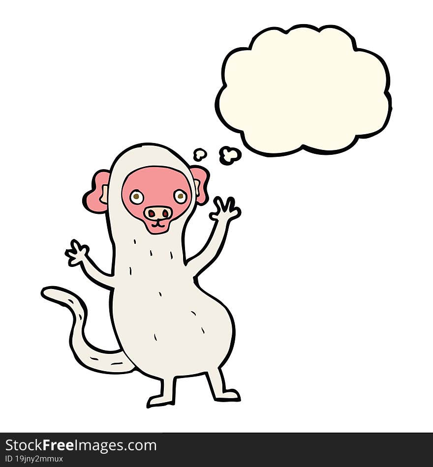 Cartoon Monkey With Thought Bubble