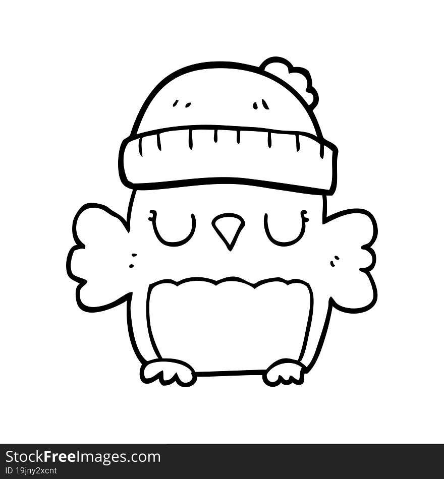 cute cartoon owl in hat