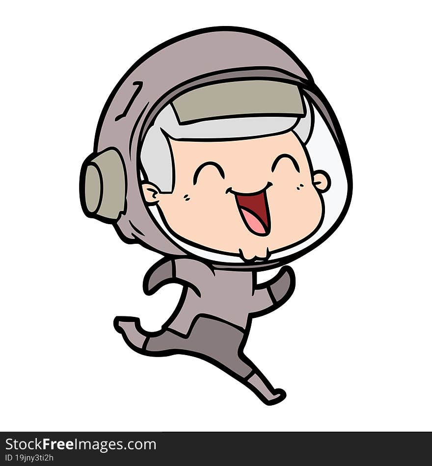 happy cartoon astronaut. happy cartoon astronaut