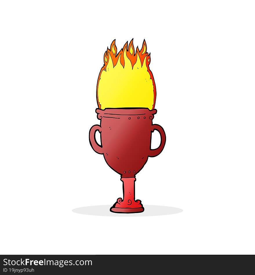 Cartoon Flaming Trophy