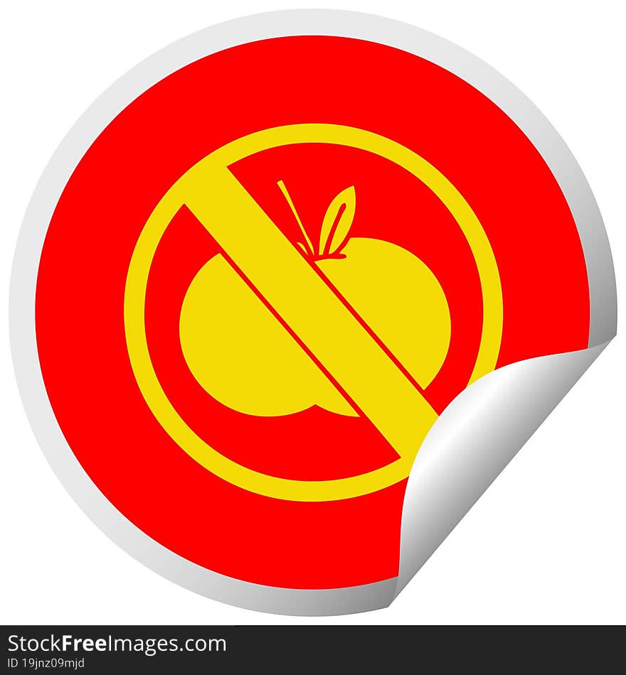 circular peeling sticker cartoon no fruit allowed sign