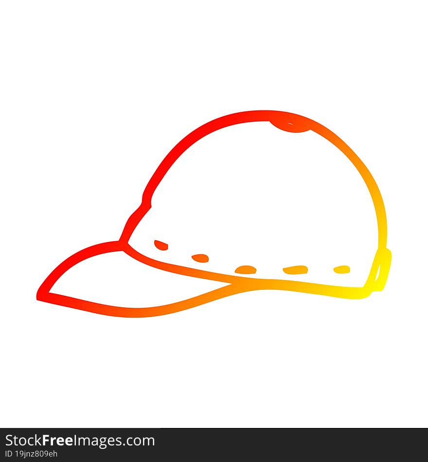 warm gradient line drawing cartoon cap