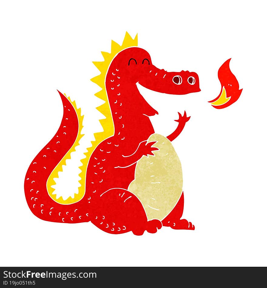 cartoon fire breathing dragon