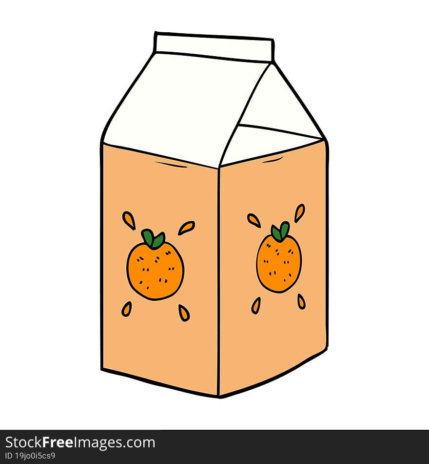 cartoon orange juice carton. cartoon orange juice carton